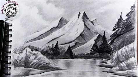 Como Dibujar un Paisaje con Lapiz muy Facil y Paso a Paso | Landscape drawings, Landscape pencil ...