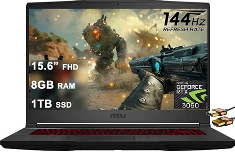 MSI GF65 Thin - i5-10500H · RTX 3060 75W · 15.6”, Full HD (1920 x 1080), 144 Hz, IPS · 1TB SSD ...