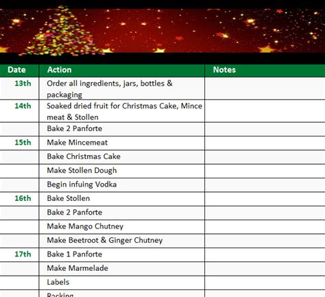 Holiday Checklist Template - My Excel Templates