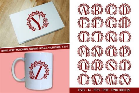 Alphabet floral monogram, A-Z SVG, Letter SVG (2401054)