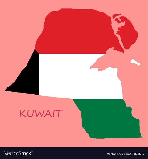 Flag-map kuwait Royalty Free Vector Image - VectorStock