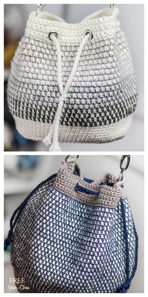 Chic Bucket Bag Free Crochet Patterns - DIY Magazine Crochet Tote, Crochet Basket, Knit Or ...