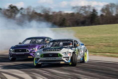 Vaughn Gittin Jr. and Chelsea DeNofa Unveil 2018 Mustang RTR Formula Drift Competitors - The Drive