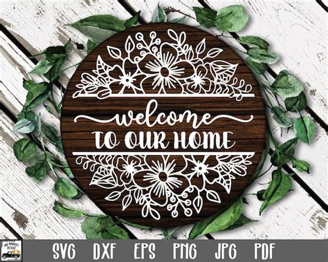 Welcome to Our Home SVG File Round Sign SVG Welcome to Our - Etsy UK