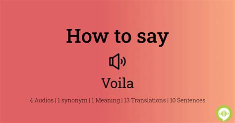 How to pronounce voila | HowToPronounce.com