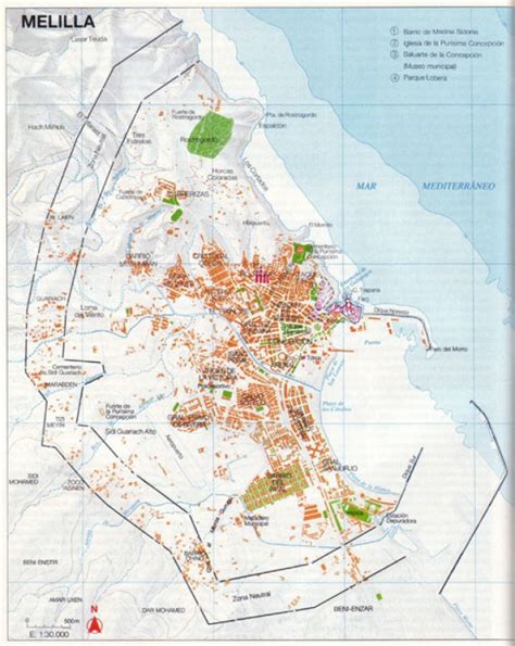 Mapas politico de Melilla