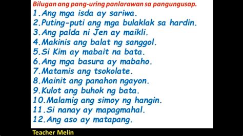 Halimbawa Ng Pang Uri Na Pangungusap - Anti Vuvuzela