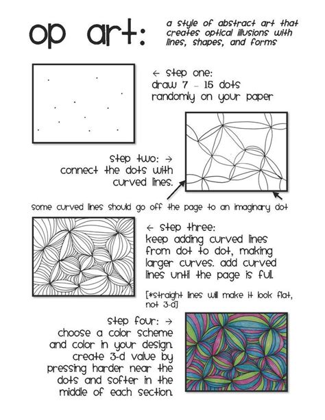 optical illusion worksheets | Op art lessons, Art handouts, Art worksheets