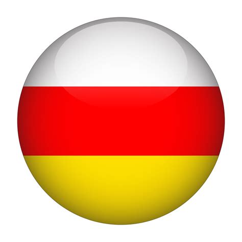 South Ossetia 3D Rounded Flag with Transparent Background 15272206 PNG