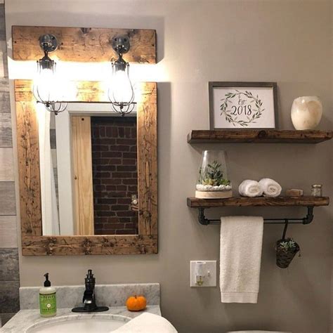 RUSTIC DISTRESSED Mirror, Farmhouse Mirror, Wood Mirror, Bathroom Mirror, Wall Mirror, Vanity ...