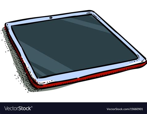 Cartoon image tablet computer with blank screen Vector Image