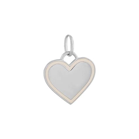 White Enamel Heart Charm in 14k White Gold | Shane Co.