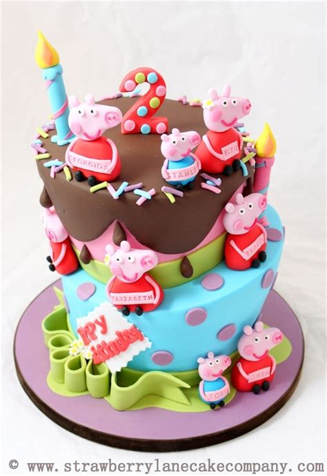 Peppa Pig And George Joint 2Nd Birthday Cake For 6 Babies - CakeCentral.com