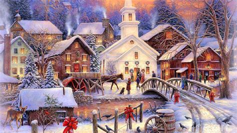 Christmas Village Scene Wallpapers - Top Free Christmas Village Scene ...