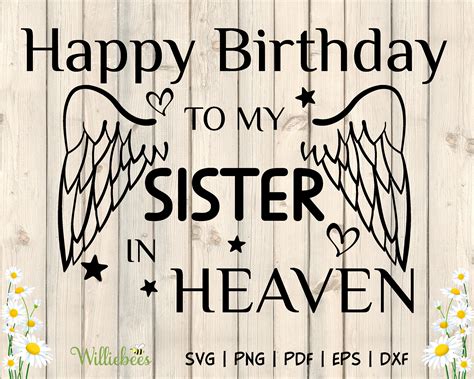 Happy Birthday to My Sister in Heaven Remembering You in - Etsy