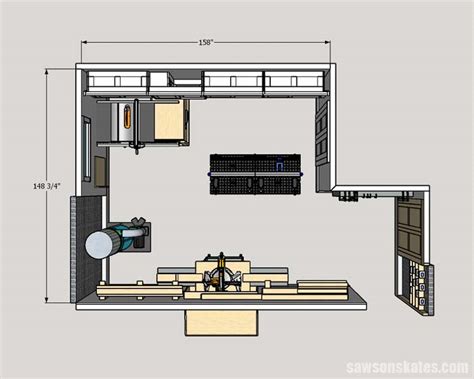 My 12x13 Small Woodshop Layout (Space-Saving Ideas) | Saws on Skates®