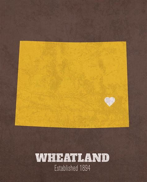 Wheatland Wyoming City Map Founded 1894 University of Wyoming Color ...