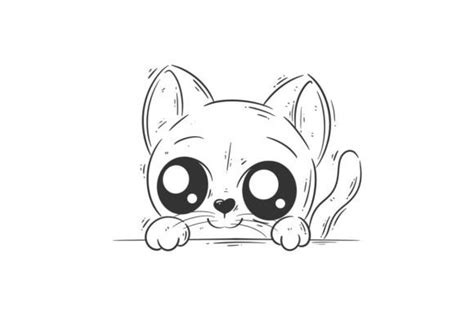 Cute Cat is Hiding Cartoon Vectors Graphic by wawadzgn · Creative Fabrica