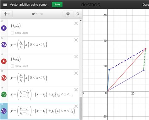 Plotting polar coordinates in Desmos and a vector addition demonstrator