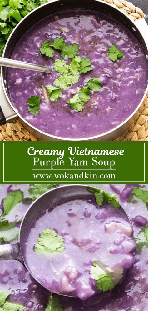 Canh Khoai Mỡ (Creamy Purple Yam Soup) | Recipe | Yams, Purple yam, Vietnamese soup