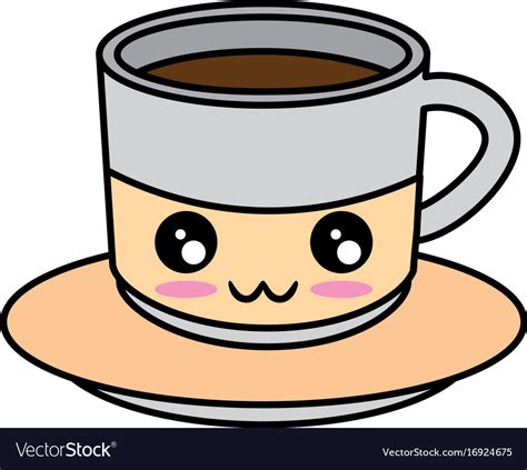 Delicious coffee mug kawaii cute cartoon Vector Image