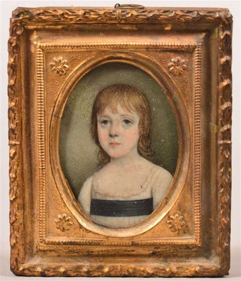 Early 19th Century Miniature Oval Portrait Painting on