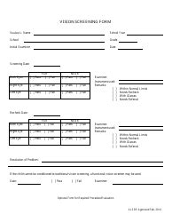 Vision Screening Form Download Printable PDF | Templateroller