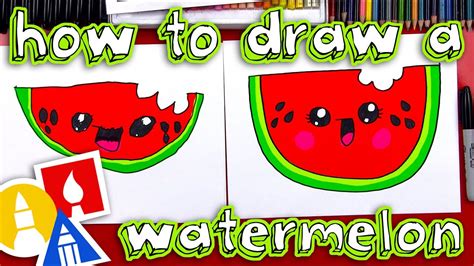 How To Draw A Cartoon Watermelon - YouTube