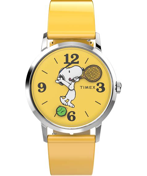 Timex Marlin Hand Wound x Snoopy Tennis Reissue 34mm Leather Strap ...