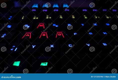 WASD Gaming Keyboard Rgb Lighting Many Colors Stock Photo - Image of background, games: 121325196