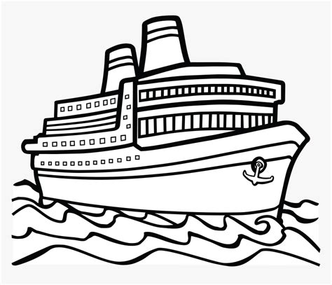 Cruise Ship Clipart Black And White , Png Download - Ship Clipart Black And White, Transparent ...