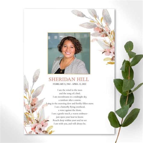 Personalized Funeral Memorial Cards