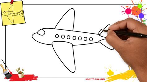 How to draw a plane EASY step by step for kids, beginners, children 7 - YouTube