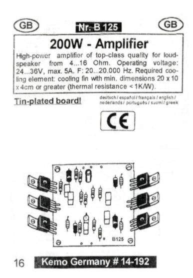 200W audio amplifier Circuit