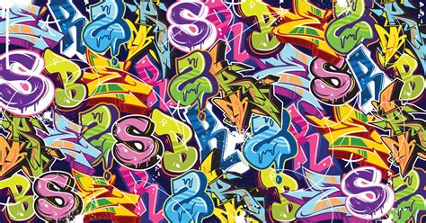 Colorful Graffiti Wall Art Background Street Art Hip-Hop Urban Vector Illustration Background ...