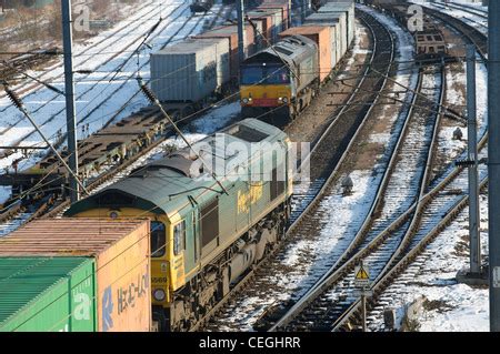 Freight train, marshaling yard, Ipswich, Suffolk, UK Stock Photo - Alamy