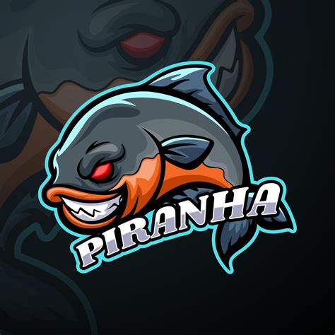 Piranha esport logo mascot design 8075923 Vector Art at Vecteezy