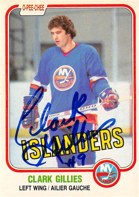 Clark Gillies autographed Hockey Card (New York Islanders) 1981 O-Pee-Chee #202