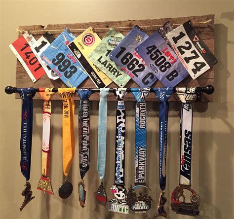 Running medal display made from reclaimed pallet wood | Running medal display, Running medals ...