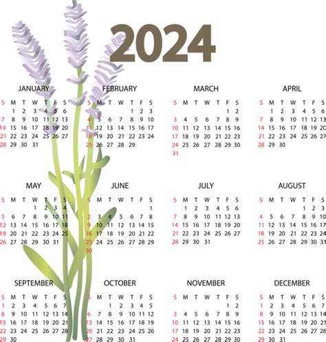 Flower Calendar 2024 Printable - Emyle Jackqueline