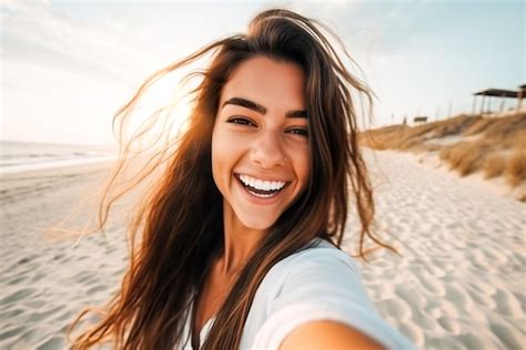 Premium Photo | Closeup portrait of a beautiful young woman laughing on ...