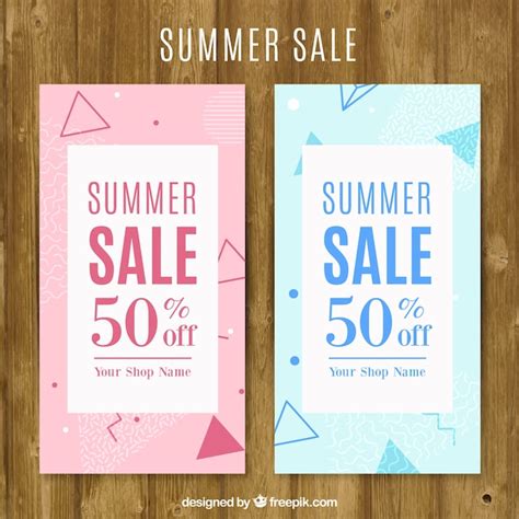 Free Vector | Coloured summer sale flyers