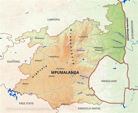 Mpumalanga map - South Africa