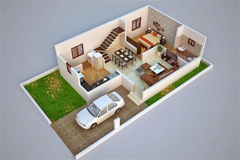 3D Duplex House Plan – Keep it Relax