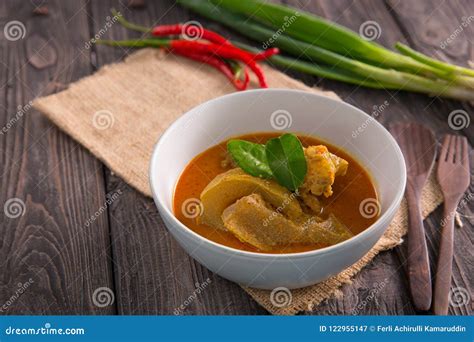 Kikil or beef tendon curry stock image. Image of dish - 122955147