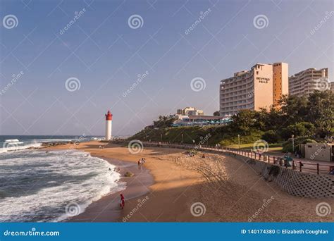 Umhlanga Rocks, South Africa, August 5, 2017: View Along Umhlanga Beach ...