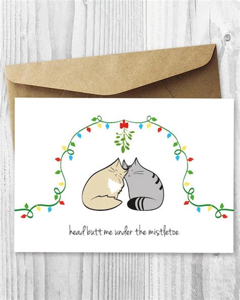 Christmas Cards Printable Christmas Cat Cards Love Cats - Etsy