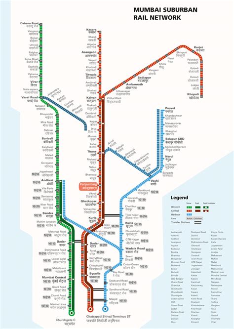 Mumbai Suburban Railway Map :: Behance