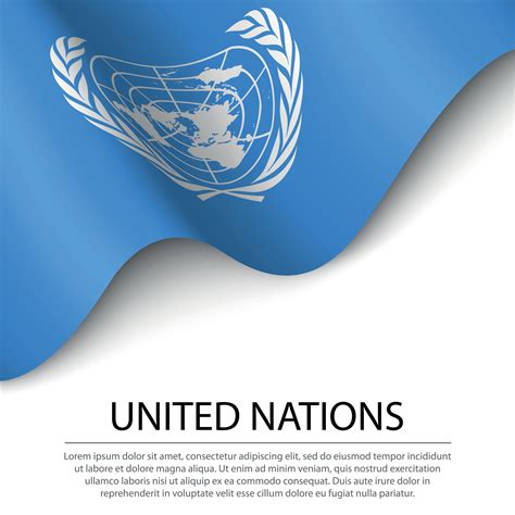 Waving flag of United Nations on white background. Banner or rib 11433716 Vector Art at Vecteezy