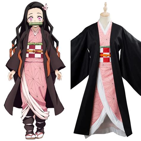 Blade of Demon Destruction Hepburn Kimetsu no Yaiba Kamado Nezuko Cosplay Costume Outfit ...